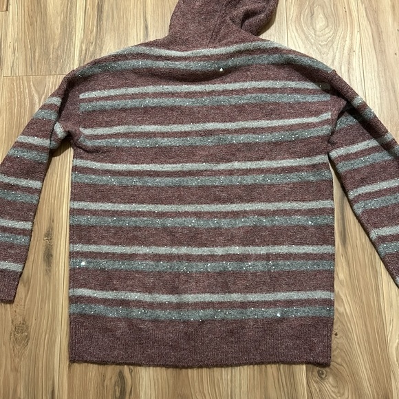 NWT Mauve striped glitter hooded sweater - Picture 7 of 7